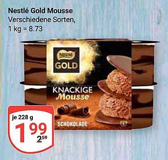 Nestlé Gold Mousse, 228 g Schokolade