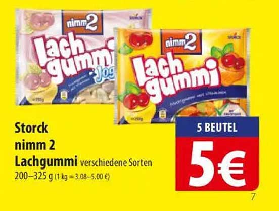 nimm 2 Lachgummi verschiedene Sorten
