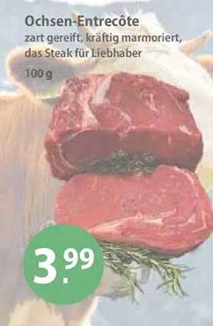 Ochsen-Entrecôte - zart gereift, kräftig marmoriert, das Steak für Liebhaber