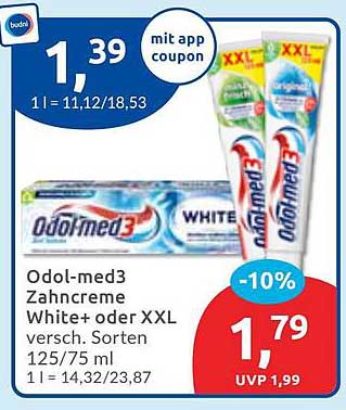 Odol-med3 Zahnpasta White+ oder XXL