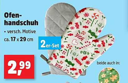 Ofenhandschuh - versch. Motive ca. 17 x 29 cm 2er-Set
