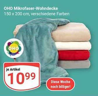 OHO Mikrofaser-Wohndecke 150 x 200 cm, verschiedene Farben