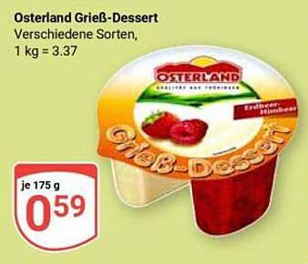 Osterland Grieß-Dessert - Erdbeer und Himbeere