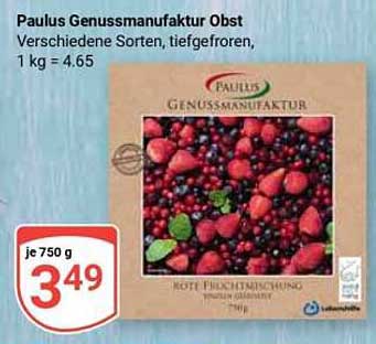 Paulus Genussmanufaktur Obst - Rote Früchtemischung, tiefgefroren, 750 g