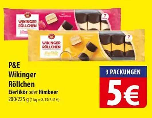 P&E Wikinger Röggchen Eierlikör oder Himbeer - 3er Pack