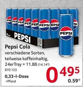 Pepsi Cola, verschiedene Sorten, 24er-Tray