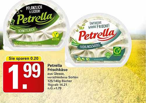 Petrella Frischkäse aus Glasse, verschiedene Sorten 125/140g Becher