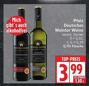 Pfalz Deutsches Weintor Weine - Verschiedene Sorten, 0,75l Flasche