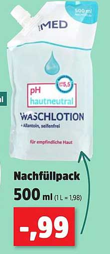 pH hautneutrale Waschlotions Nachfüllpack 500 ml
