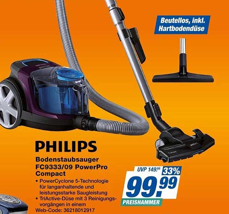PHILIPS Bodenstaubsauger FC9333/09 PowerPro Compact