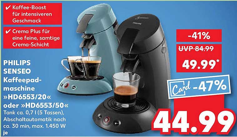 PHILIPS SENSEO Kaffeepadmaschine »HD6553/20« oder »HD6553/50«