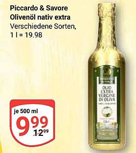 Piccardo & Savore Olivenöl nativ extra 500 ml