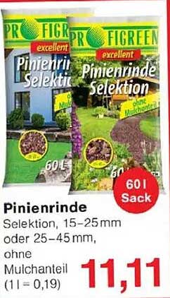 Pinienrinde Selektion, 15–25mm oder 25–45mm, ohne Mulchanteil
