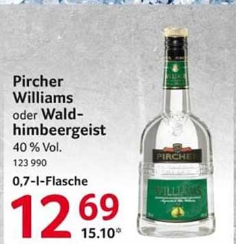 Pircher Williams oder Waldhimbeergeist 0,7 l - 40 % Vol.