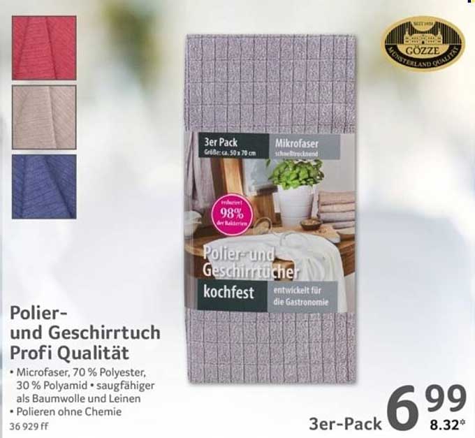 Polier- und Geschirrtuch Profi Qualität 3er Pack