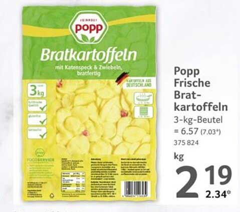 Popp Frische Bratkartoffeln 3 kg - mit Katenspeck & Zwiebeln, braterdig