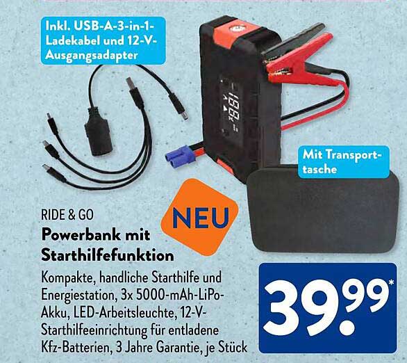 Powerbank mit Starthilfe-Funktion