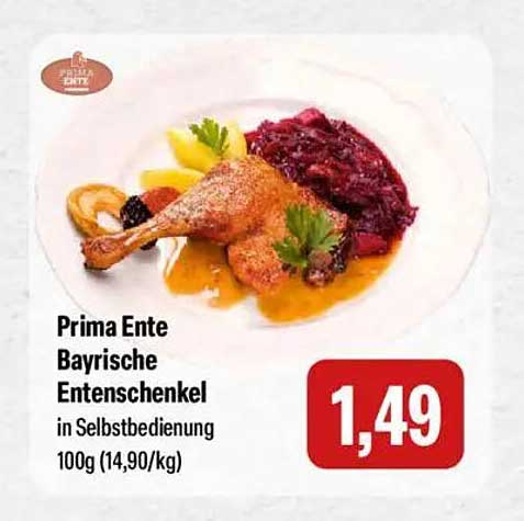 Prima Ente Bayrische Entenschenkel in Selbstbedienung