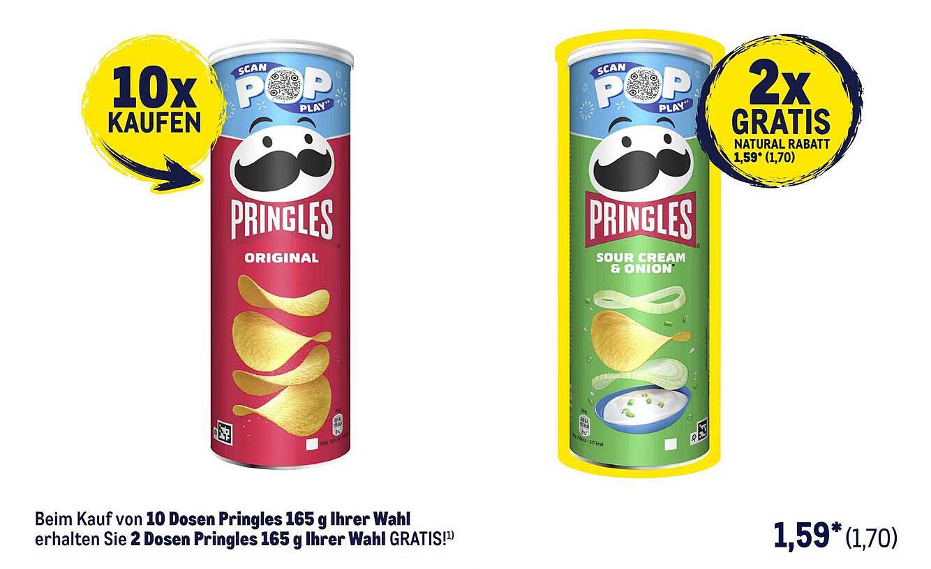 Pringles Angebot: 10 Dosen kaufen und 2 Dosen GRATIS erhalten!