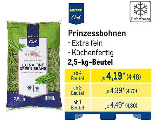 Prinzessbohnen - Extra fein - Küchenfertig 2,5-kg-Beutel
