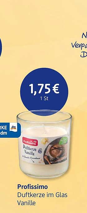 Profissimo Duftkerze im Glas Vanille