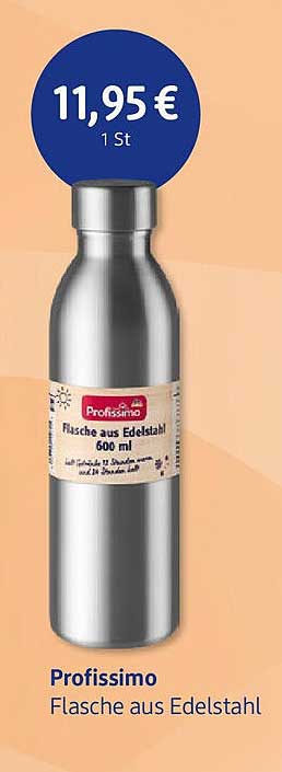 Profissimo Flasche aus Edelstahl 600 ml