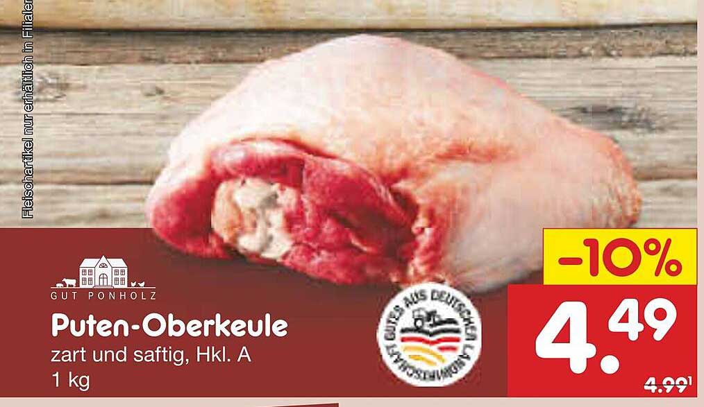 Puten-Oberkeule, zart und saftig, Hkl. A, 1 kg