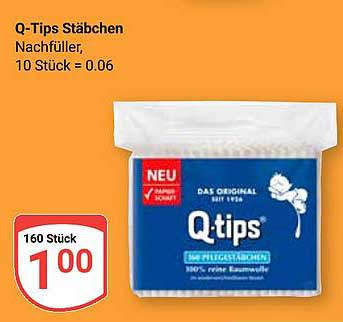 Q-Tips Stäbchen Nachfüller 160 Stück