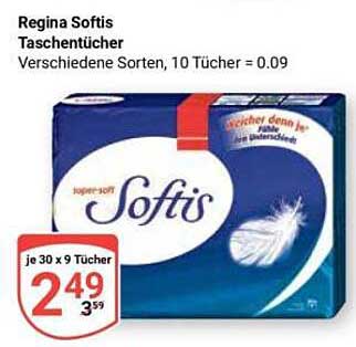 Regina Softis Taschentücher, 10 Tücher = 0.09
