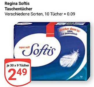 Regina Softis Taschentücher - verschiedene Sorten, 30 x 9 Tücher