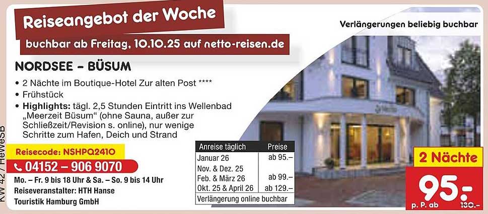 Reiseangebot der Woche: Nordsee – Büsum