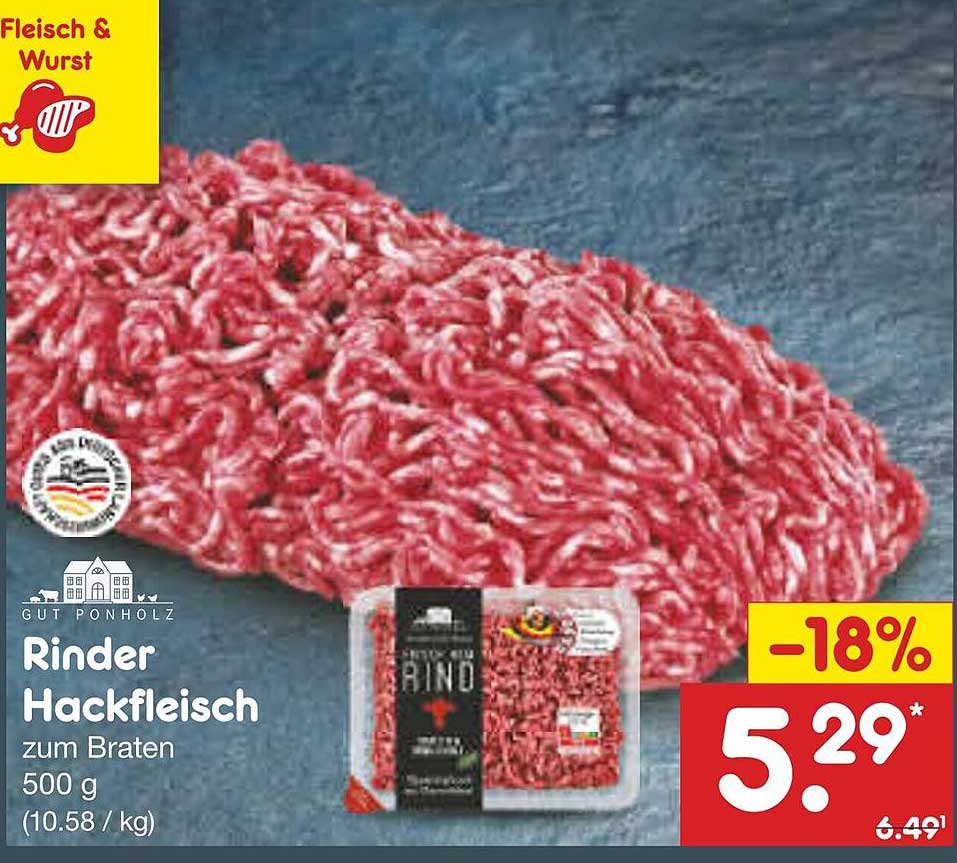 Rinder Hackfleisch zum Braten 500 g