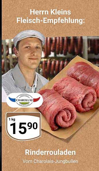 Rinderrouladen vom Charolais-Jungbullen