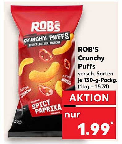 ROB'S Crunchy Puffs Spicy Paprika 130g