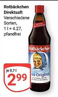 Rotbäckchen Direktsaft - Verschiedene Sorten