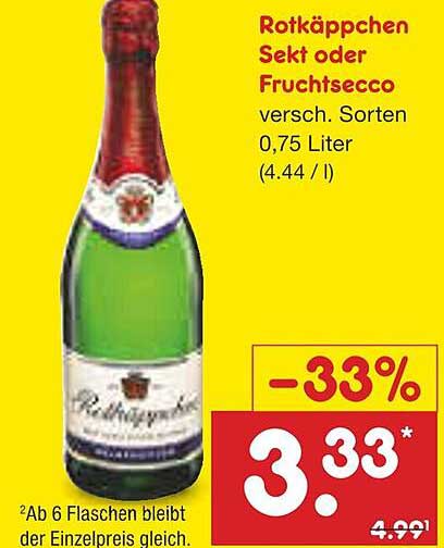 Rotkäppchen Sekt oder Fruchtsecco 0,75 Liter