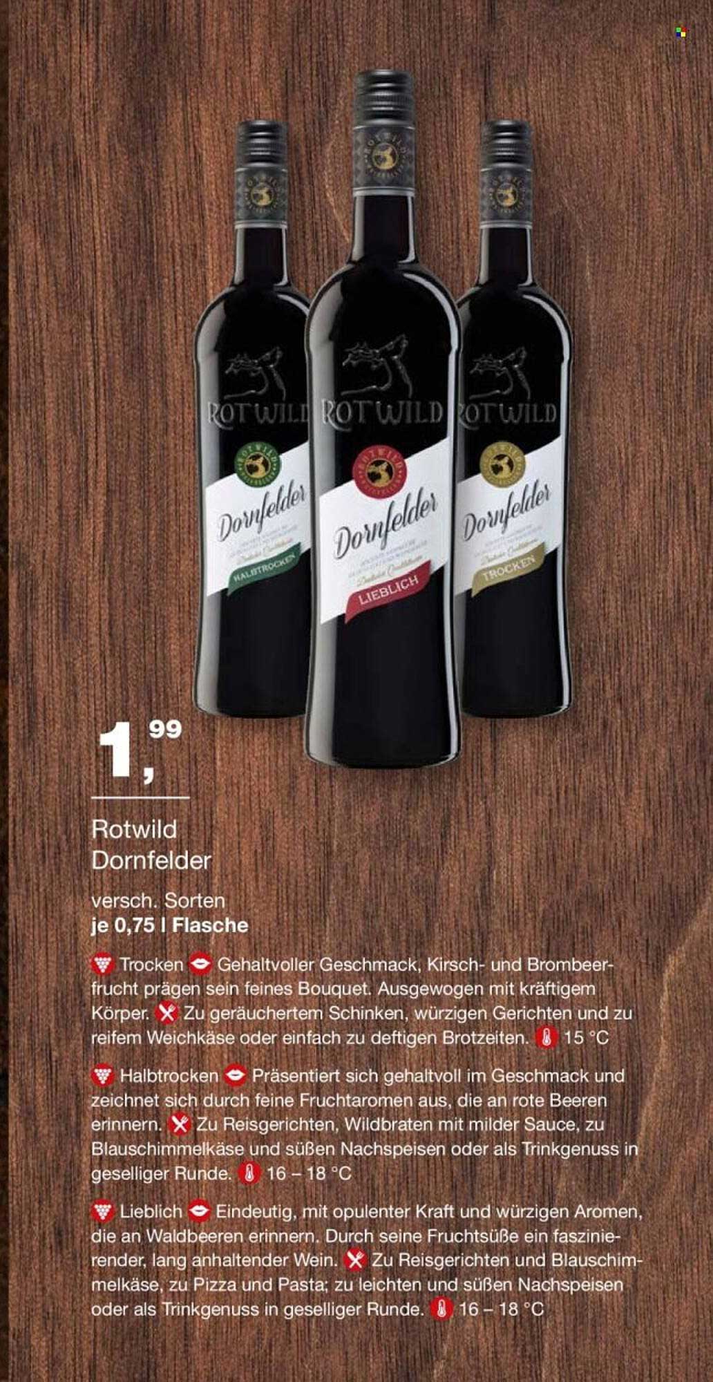 Rotwild Dornfelder - Verschiedene Sorten je 0,75 l Flasche