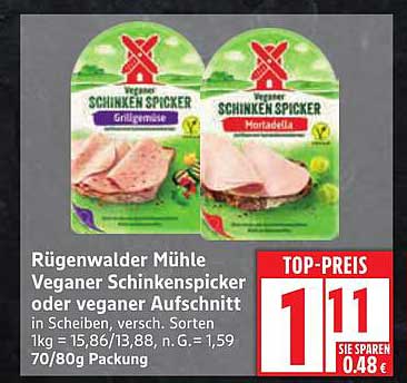 Rügenwalder Mühle Veganer Schinkenspicker oder veganer Aufschnitt