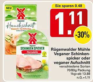 Rügenwalder Mühle Veganer Schinkenspicker oder veganer Aufschnitt