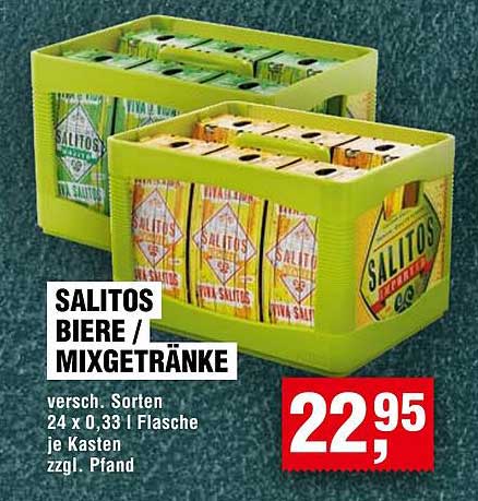 SALITOS Biere / Mixgetränke - 24 x 0,33 l Flasche je Kasten