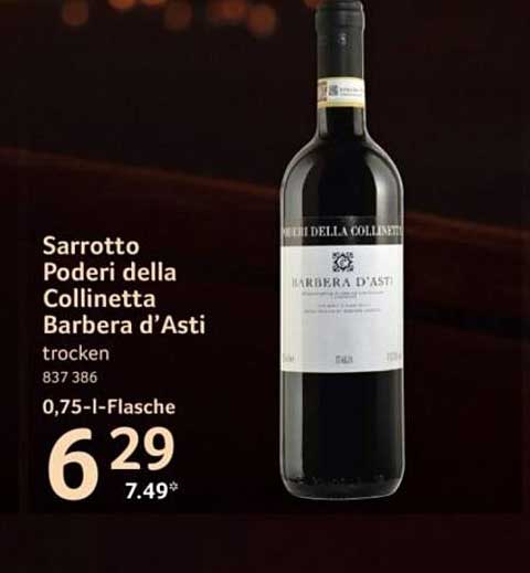 Sarrotto Poderi della Collinetta Barbera d'Asti trocken 0,75-l-Flasche