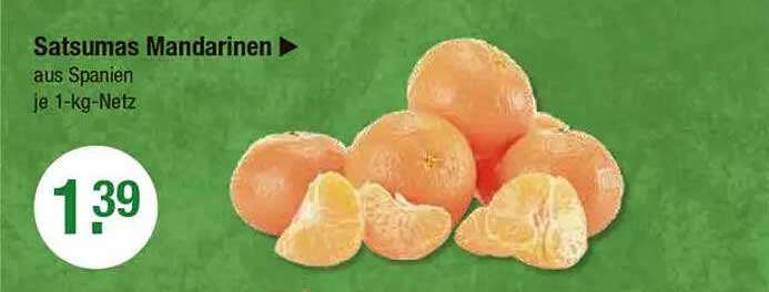 Satsumas Mandarinen aus Spanien je 1-kg-Netz