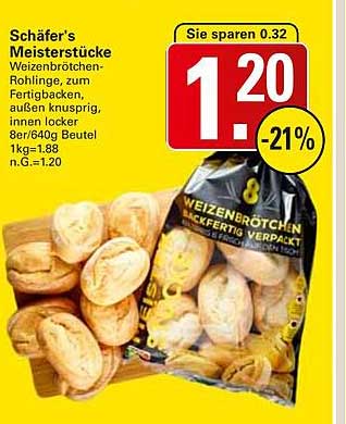 Schäfer's Meisterstücke Weizenbrötchen-Rohlinge