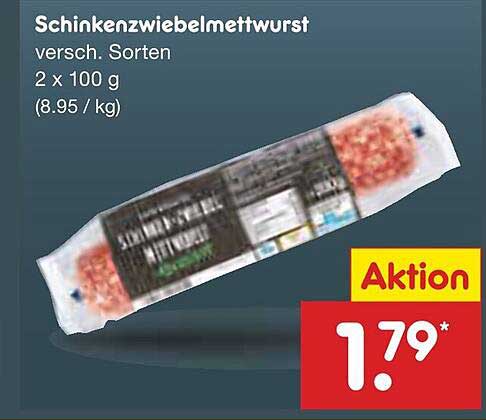 Schinken-Zwiebelmettwurst 2 x 100 g
