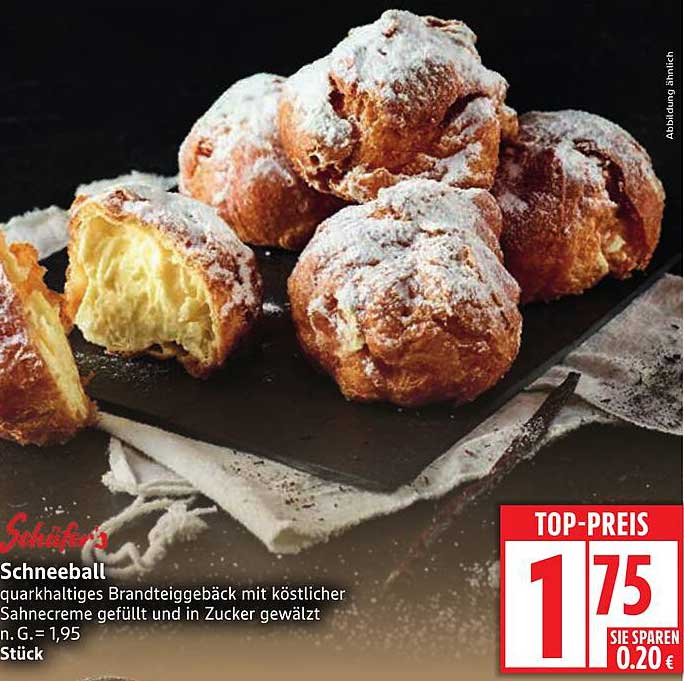 Schneeball - quarkhaltiges Brandteiggebäck mit köstlicher Sahnecreme