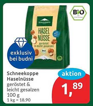 Schneekoppe Haselnüsse geröstet & leicht gesalzen 100 g