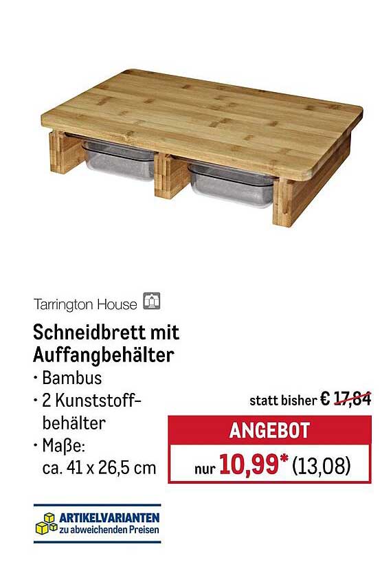 Schneidbrett mit Auffangbehältern von Tarrington House