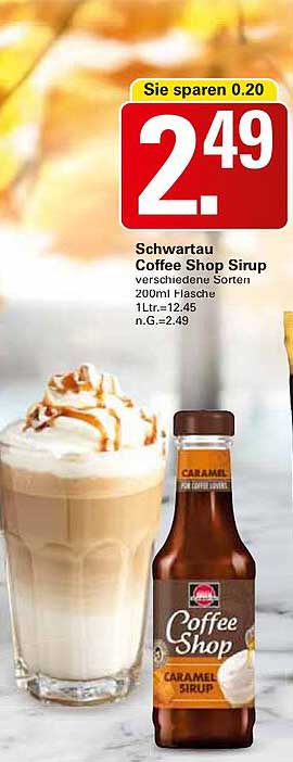 Schwartau Coffee Shop Sirup – verschiedene Sorten 200ml Flasche