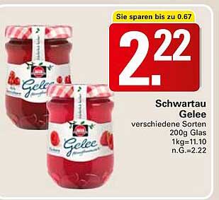 Schwartau Gelee verschiedene Sorten 200g Glas