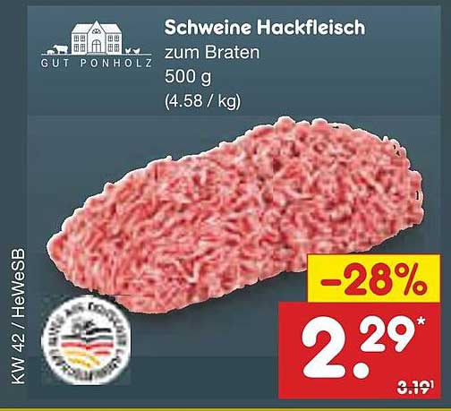 Schweine Hackfleisch zum Braten 500 g